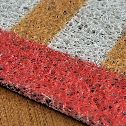 Textured Striped PVC Coil Accent Rug