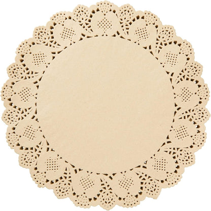 Juvale 250 Pack round Paper Placemats for Cakes, Desserts, Light Brown Doilies for Food, Formal Events (12 In) Disposable Table Covers Doilies Home & Kitchen Kitchen & Dining Kitchen & Table Linens