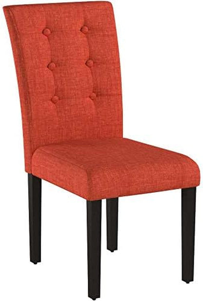 Christopher Knight Home Angelina Fabric KD Dining Chairs, 2-Pcs Set, Deep Orange Chairs Dining Room Furniture Furniture Home & Kitchen