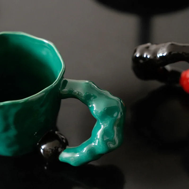 Chunky Sculptural Handle Ceramic Mug