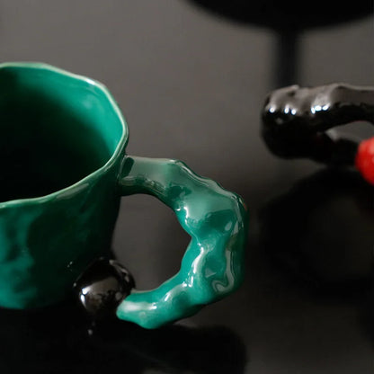 Chunky Sculptural Handle Ceramic Mug