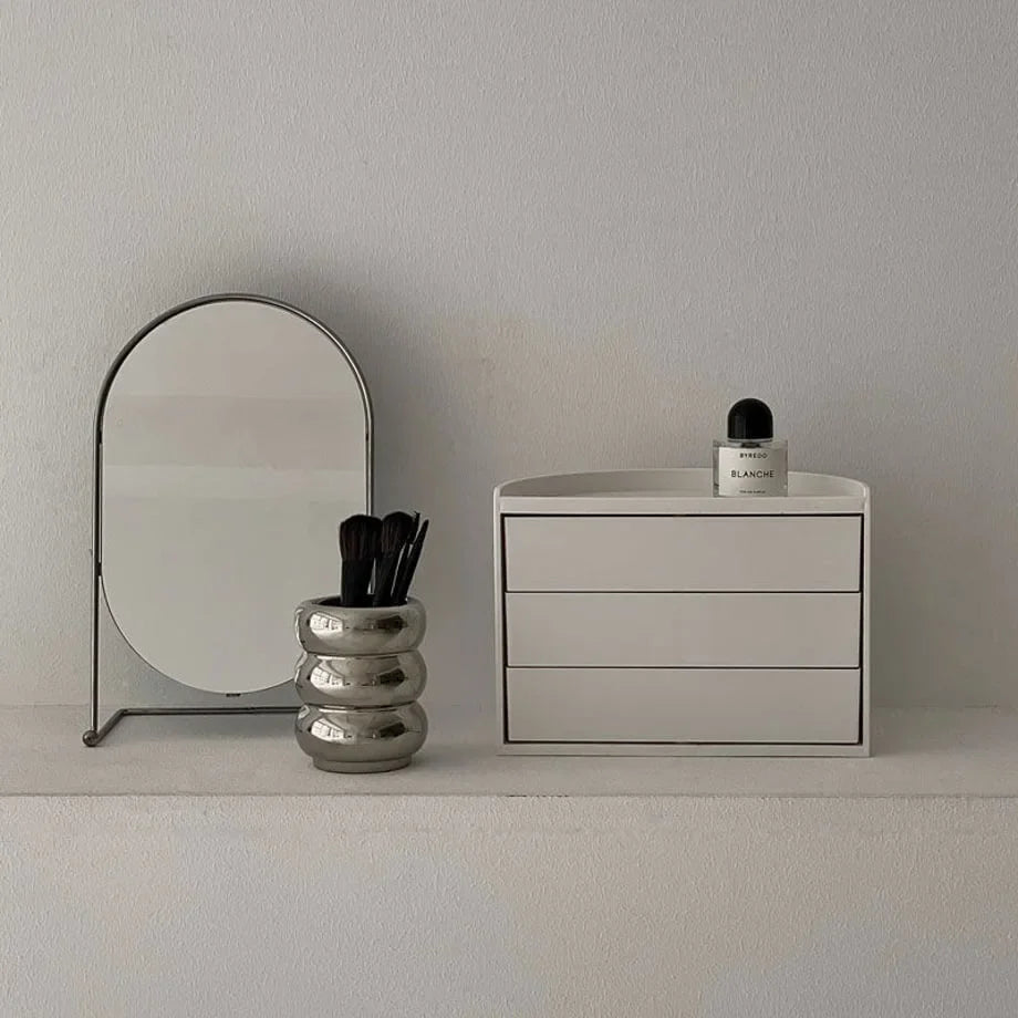 Ribbed Swivel ABS Makeup Organizer