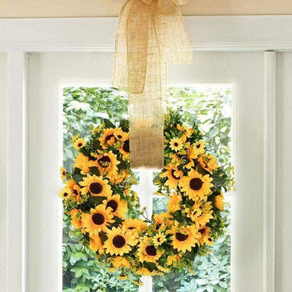 16'' Golden Artificial Sunflower Wreath