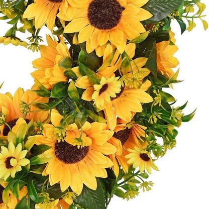 Couronne de tournesol artificielle dorée 16 po