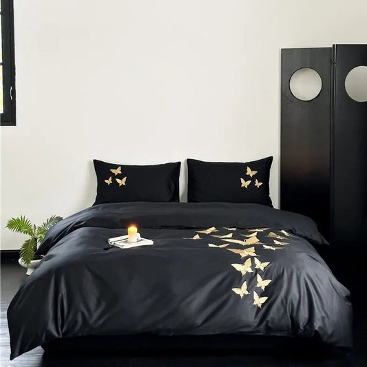 Papillon Egyptian Cotton Embroidery Bedding Set