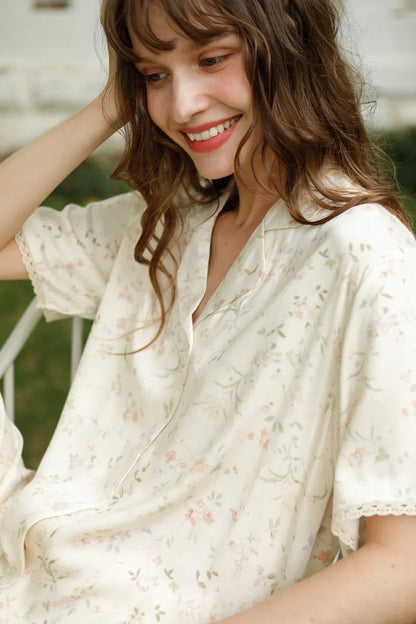 Silky Dainty Floral Cotton Sateen Pajama