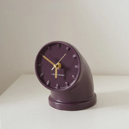 Sculptural Industrial Pipe Ceramic Table Clock