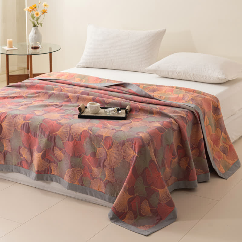 Cotton Gauze Ginkgo Leaf Bedding Set(3PCS)