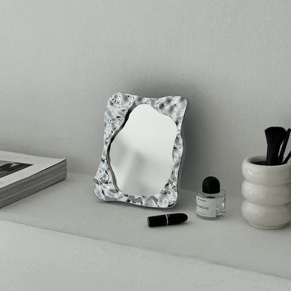 Molten Irregular Chrome Desktop Mirror