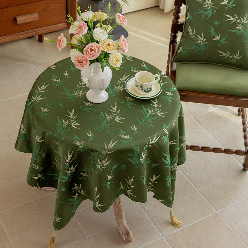 Rustic Bamboo Tassel Tablecloth