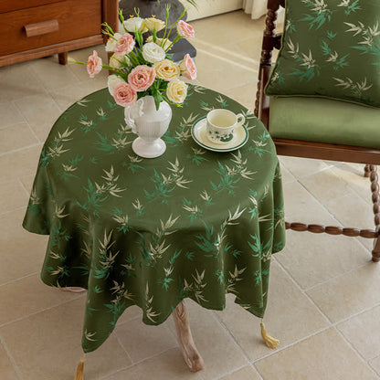 Rustic Bamboo Tassel Tablecloth
