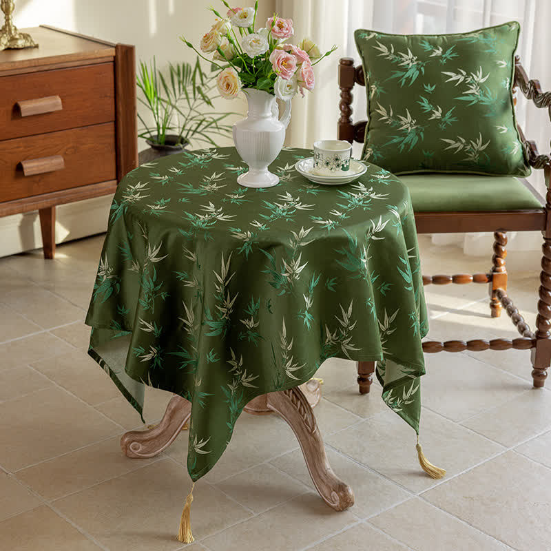 Rustic Bamboo Tassel Tablecloth