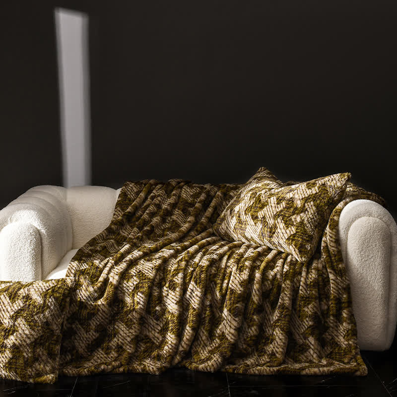 Retro Velvet Windmill Sofa Throw Blanket