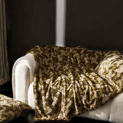 Retro Velvet Windmill Sofa Throw Blanket