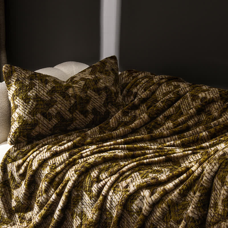 Retro Velvet Windmill Sofa Throw Blanket