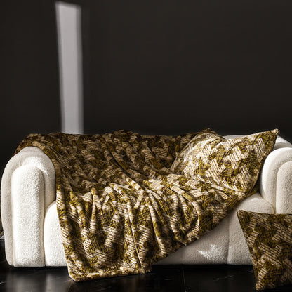 Retro Velvet Windmill Sofa Throw Blanket