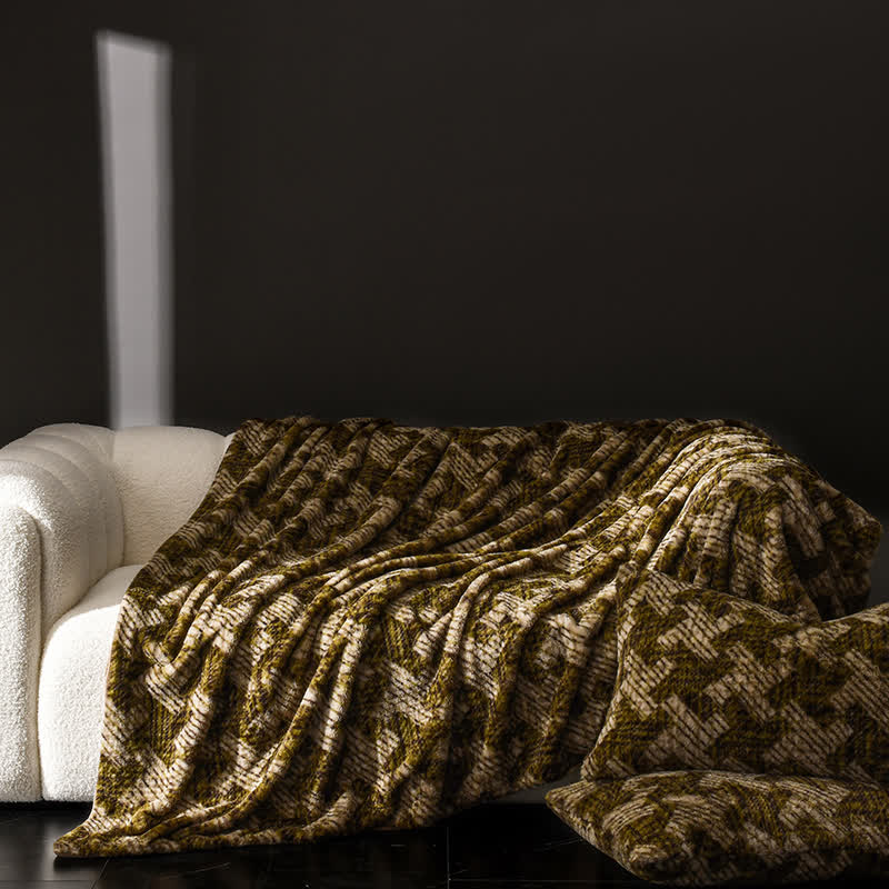Retro Velvet Windmill Sofa Throw Blanket