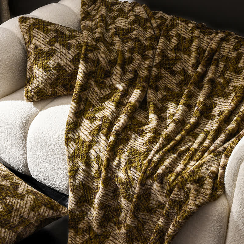 Retro Velvet Windmill Sofa Throw Blanket