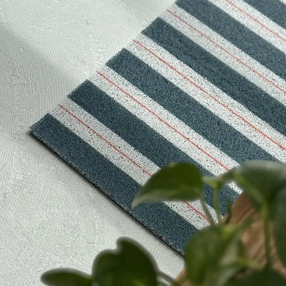 Textured Pinstripe PVC Coil Accent Rug