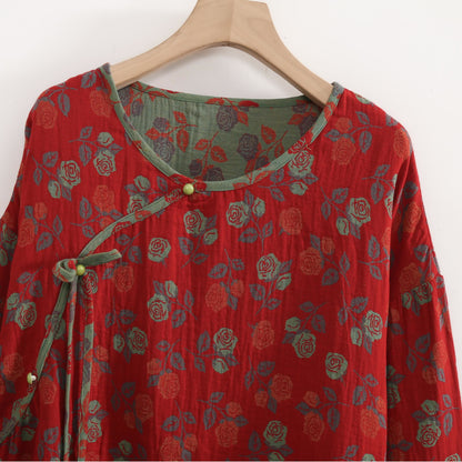 Plus Size Rose Cotton Pajama Set