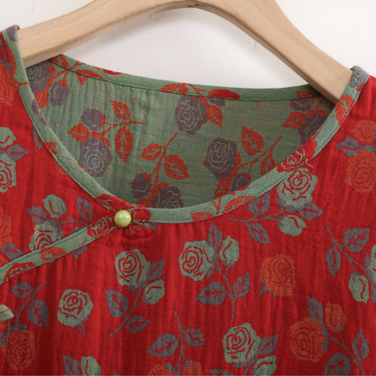 Plus Size Rose Cotton Pajama Set