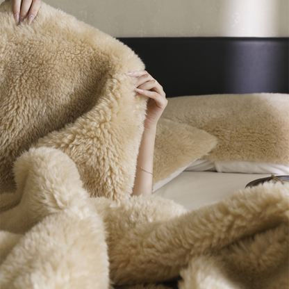Khaki Double-sided Fleece Throw Blanket