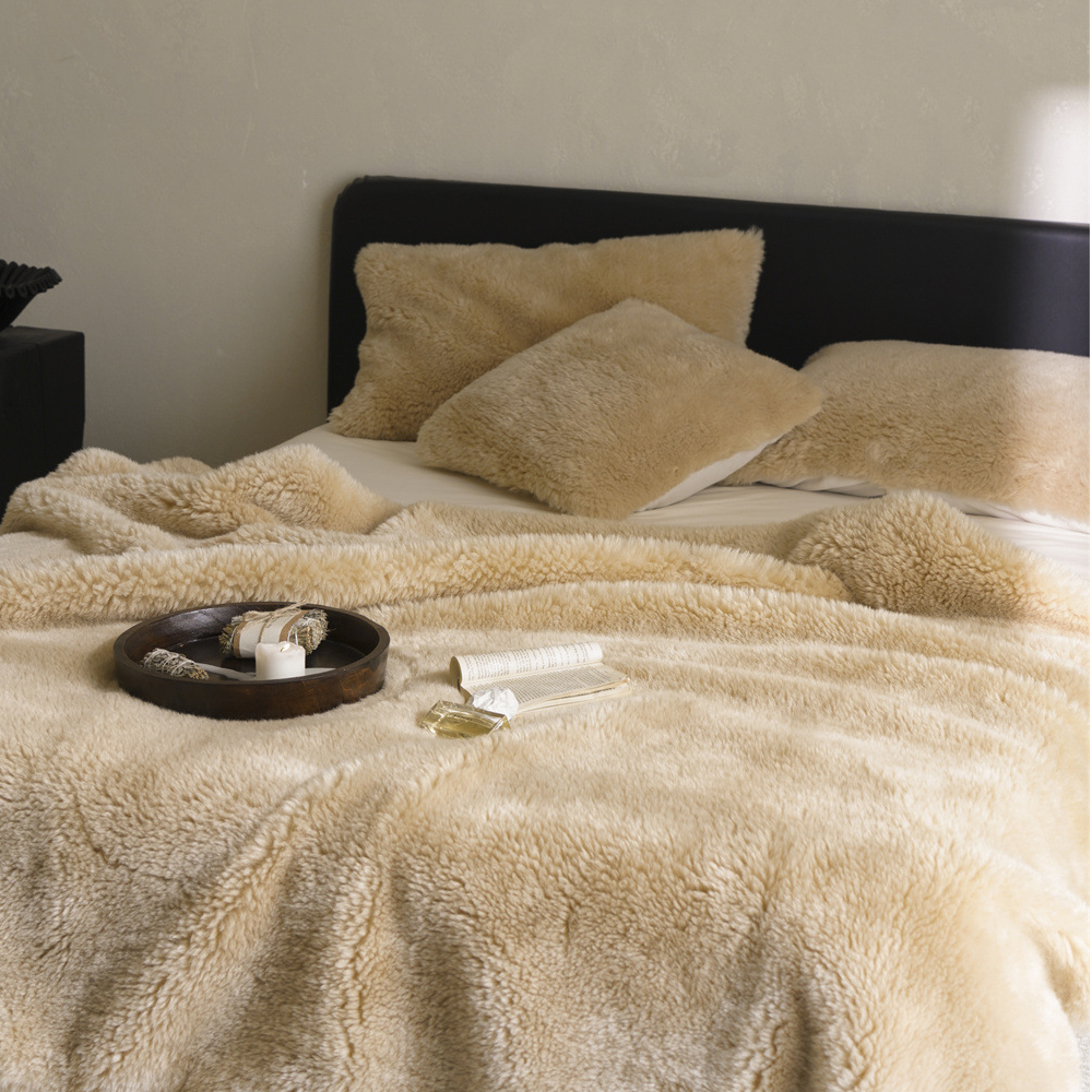 Khaki Double-sided Fleece Throw Blanket