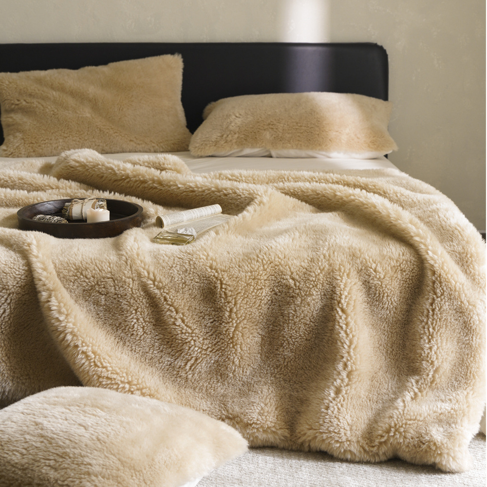 Khaki Double-sided Fleece Throw Blanket