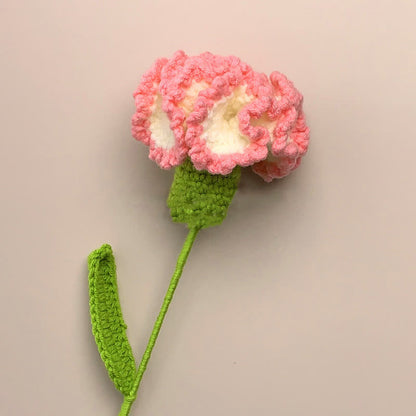 Handmade Knitted Crochet Carnation