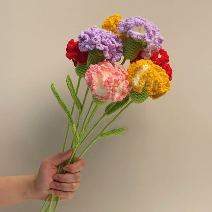 Handmade Knitted Crochet Carnation