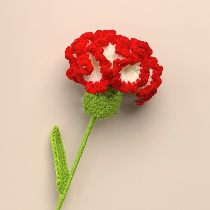 Handmade Knitted Crochet Carnation