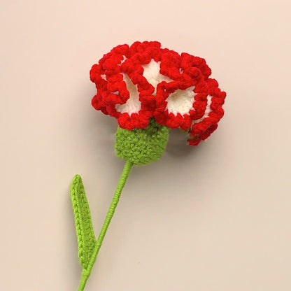 Handmade Knitted Crochet Carnation