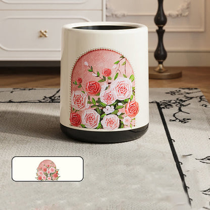 Elegant Rose Double Layer Durable Trash Bin