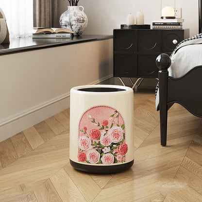 Elegant Rose Double Layer Durable Trash Bin