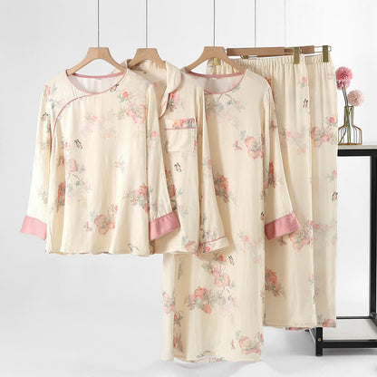 Floral Butterfly Soft Satin Loungewear