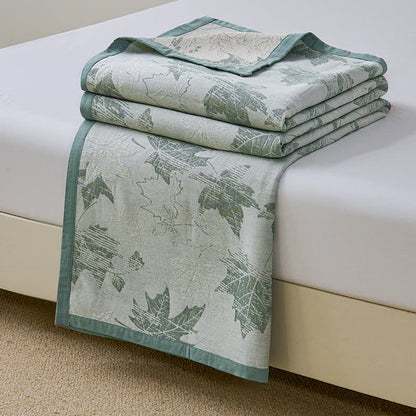Jacquard Maple Leaf Cotton Gauze Quilt