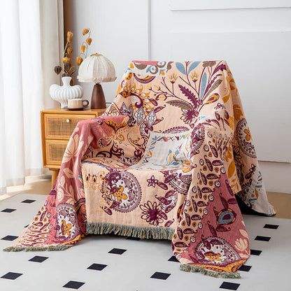 Paisley Floral Cotton Gauze Reversible Quilt