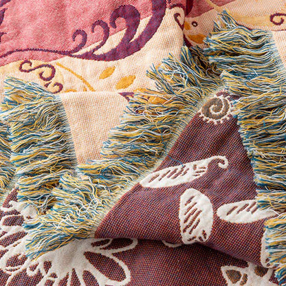 Paisley Floral Cotton Gauze Reversible Quilt