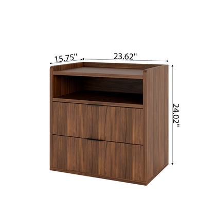 Two-tier Textured Drawer Nightstand