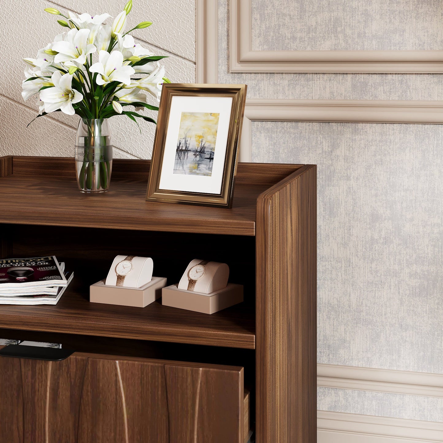 Two-tier Textured Drawer Nightstand