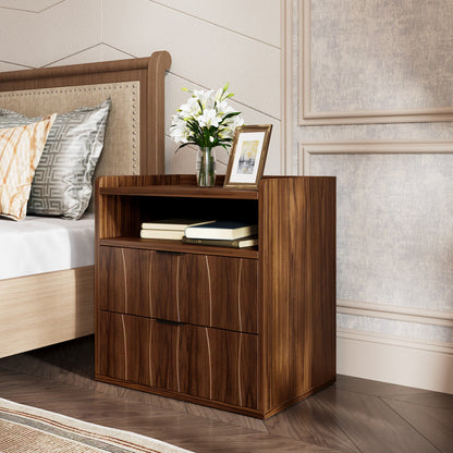 Two-tier Textured Drawer Nightstand
