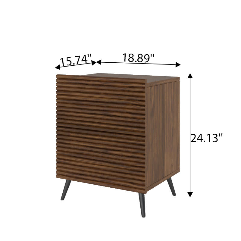 Striped Pattern Wood Nightstand Two-piece Set