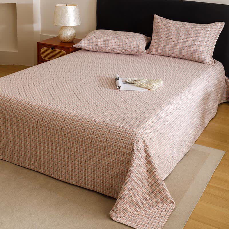 Triple Layer Plaid Cotton Muslin Quilt