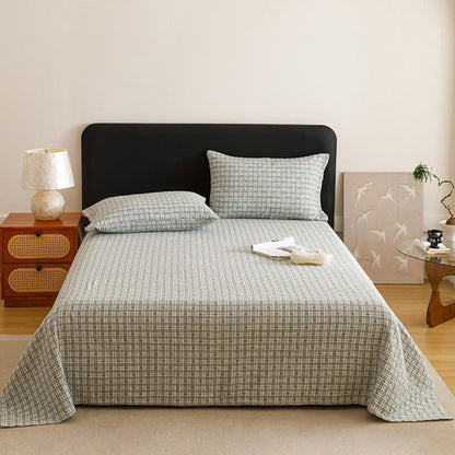 Triple Layer Plaid Cotton Muslin Quilt