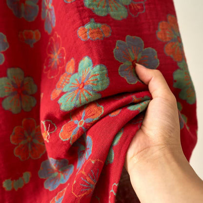 Plum Blossom Cotton Gauze Kimono Robe