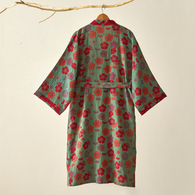 Plum Blossom Cotton Gauze Kimono Robe