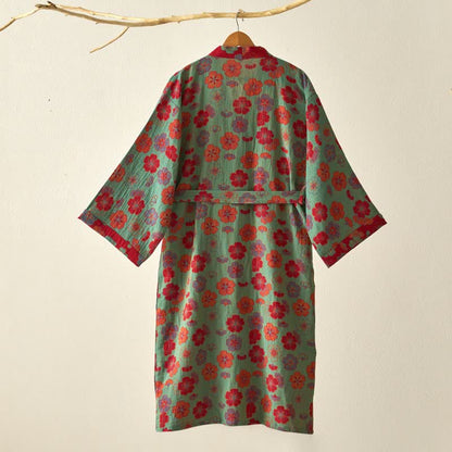 Plum Blossom Cotton Gauze Kimono Robe