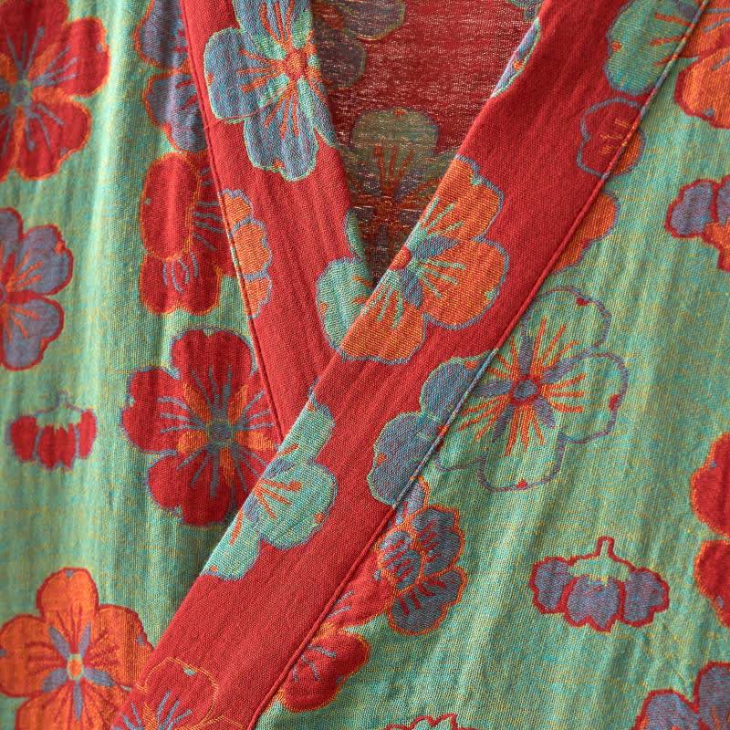 Plum Blossom Cotton Gauze Kimono Robe
