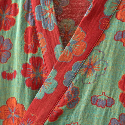 Plum Blossom Cotton Gauze Kimono Robe
