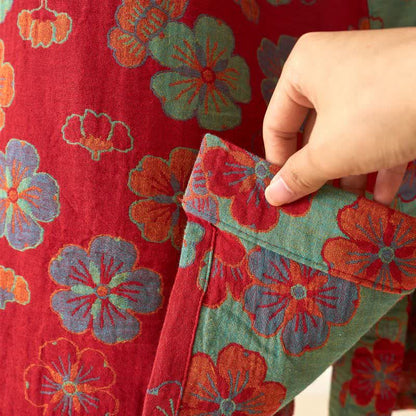 Plum Blossom Cotton Gauze Kimono Robe